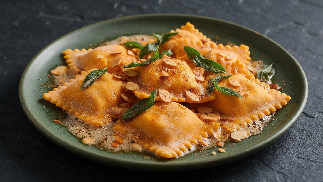 Ravioli de Abóbora com Manteiga e Amêndoas