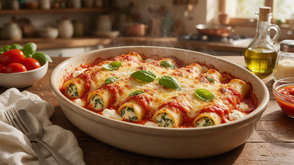 Cannelloni de Ricota e Espinafre ao Sugo