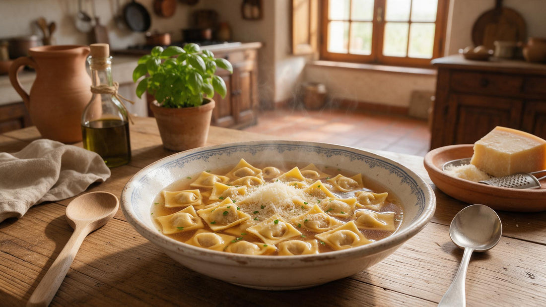 Cappelletti Romagnoli com Caldo de Carne