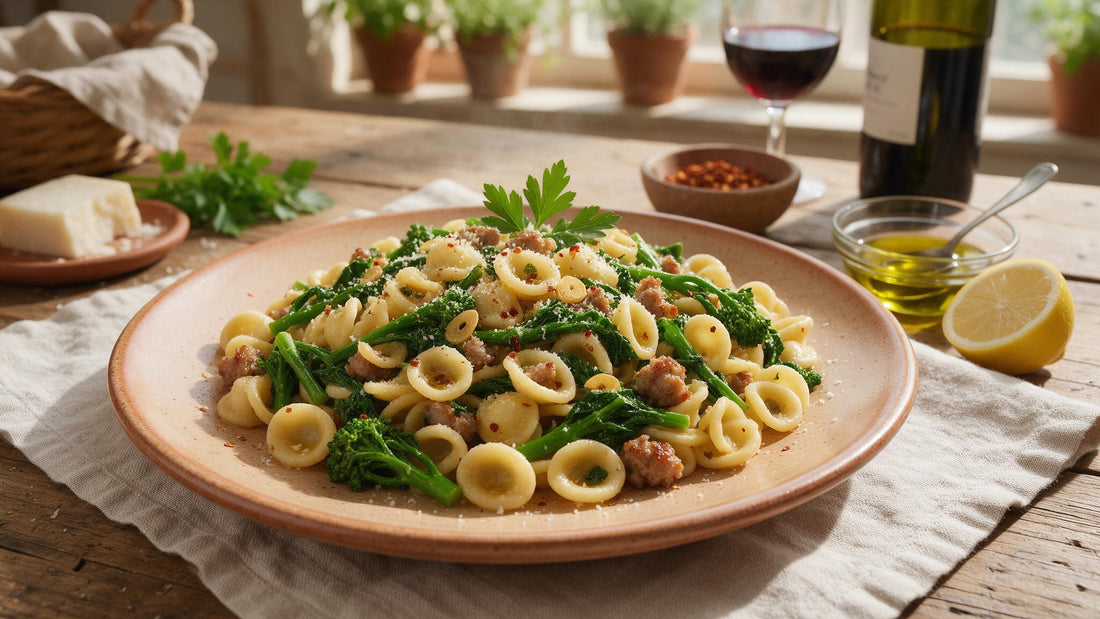 Orecchiette com Brócolis e Salsiccia
