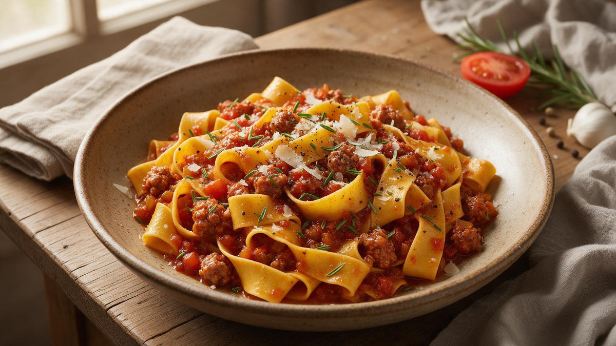 Pappardelle ao Ragù de Linguiça Italiana