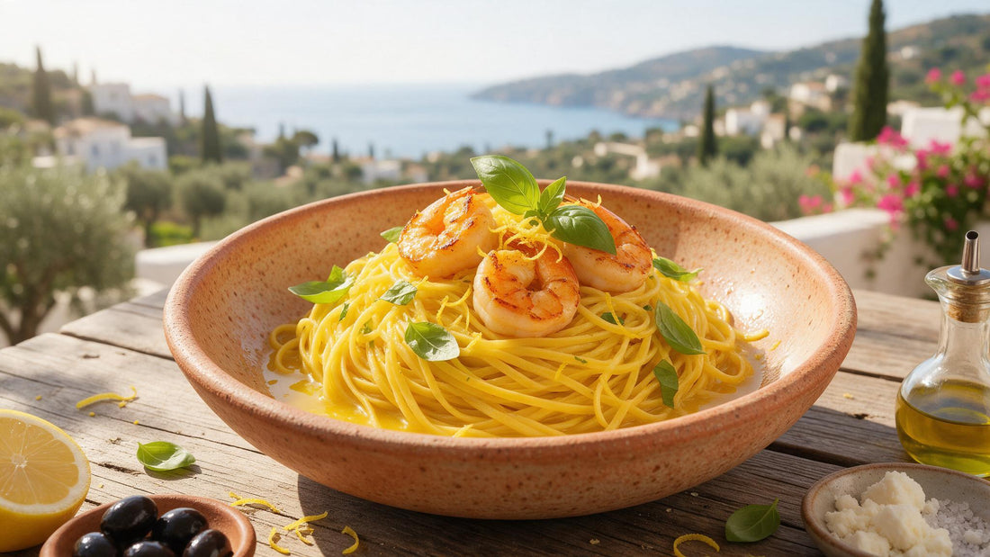 Tagliolini ao Limone com Camarões